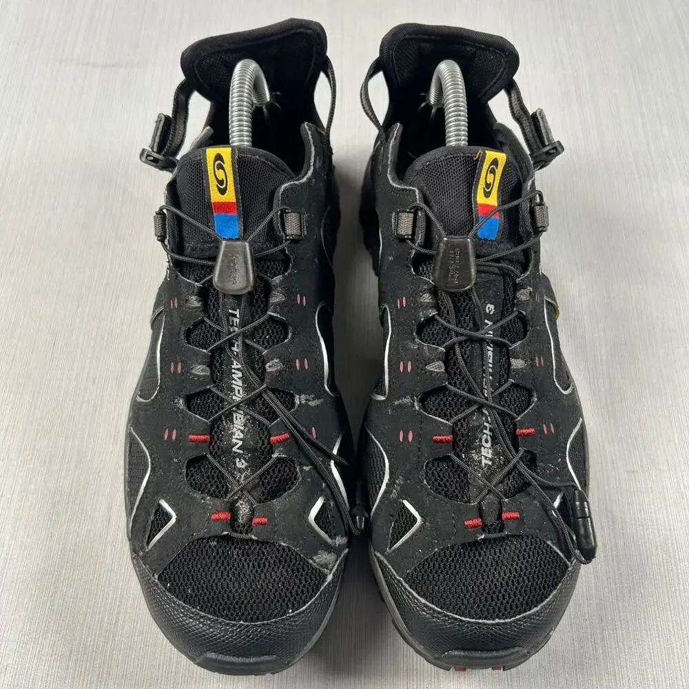 Salomon Techamphibian 3 Men's Water Hiking Shoes Black Size 9 128478 Used Mesh